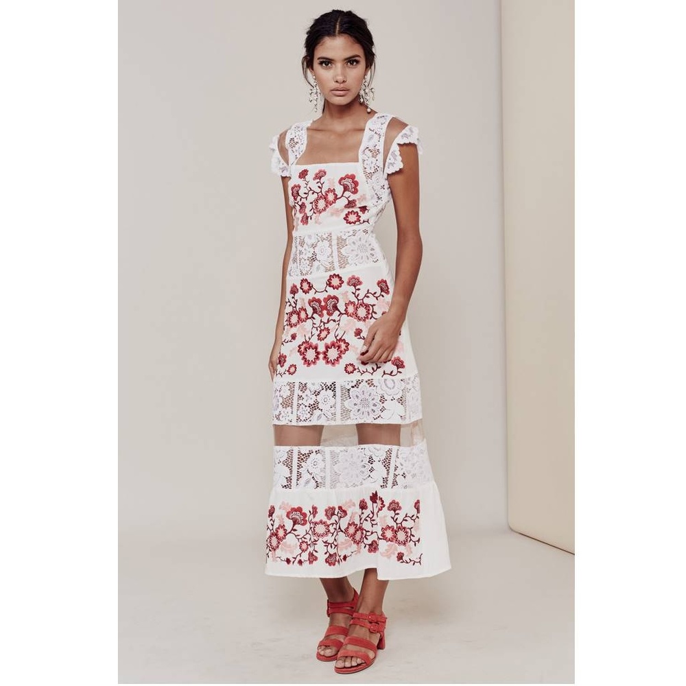 For Love & Lemons Cecelia Midi Dress Size XS